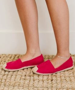 Trendsi In Step Espadrille Slip-On Flats In Fuchsia Apparel