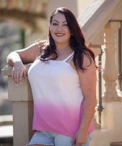 Boutique Simplified Strawberry Sorbet Ombre Tank