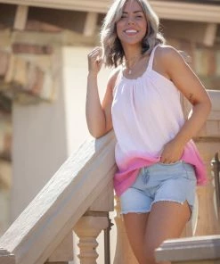 Boutique Simplified Strawberry Sorbet Ombre Tank
