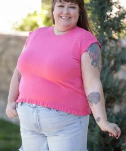 Boutique Simplified Coral Reef Solid Knit Top