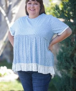 Boutique Simplified Denim Dreams Peplum