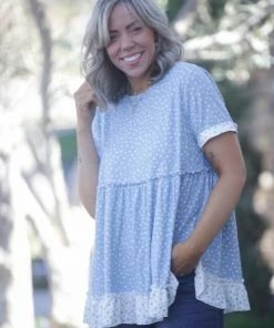 Boutique Simplified Denim Dreams Peplum