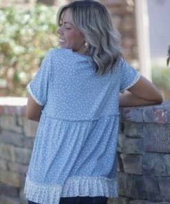 Boutique Simplified Denim Dreams Peplum