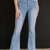 Trendsi RISEN Distressed Flare Jeans Apparel