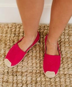 Trendsi In Step Espadrille Slip-On Flats In Fuchsia Apparel