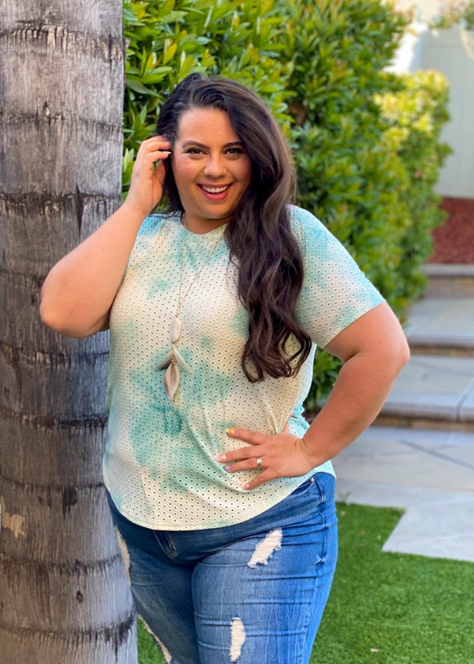 Boutique Simplified Summer Skies Eyelet Top 1 Boutique Simplified Summer Skies Eyelet Top