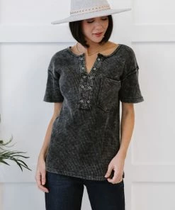 Trendsi Mineral Washed Thermal Knit Top