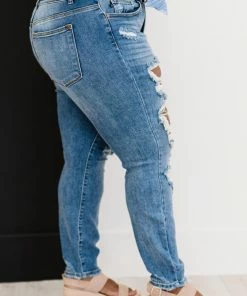 Trendsi Judy Blue Time To Roll Distressed Boyfriend Jeans Apparel