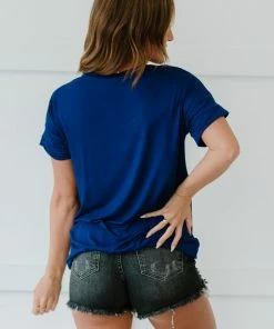 Trendsi Tee Shirt Weather Pocketed Tee In Fuchsia & Navy Apparel 35 Trendsi Tee Shirt Weather Pocketed Tee In Fuchsia & Navy Apparel