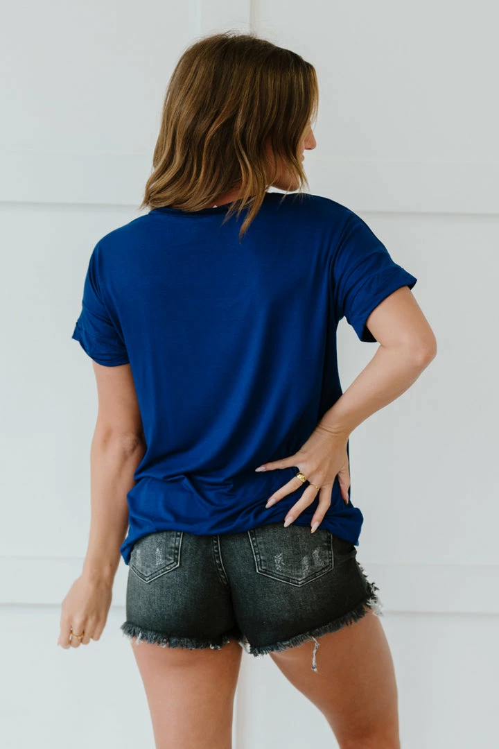 Trendsi Tee Shirt Weather Pocketed Tee In Fuchsia & Navy Apparel 16 Trendsi Tee Shirt Weather Pocketed Tee In Fuchsia & Navy Apparel