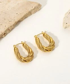 Trendsi Devoted To You Twisted Hoop Earrings