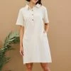 Trendsi Dresses + Skirts + Jumpsuits Iconic Scene Gauze Half Button Dress