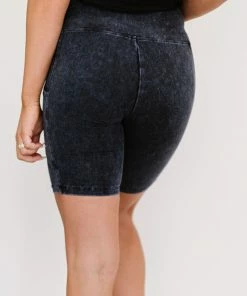Trendsi Apparel Kickin' Back Mineral Wash Biker Shorts With Pockets