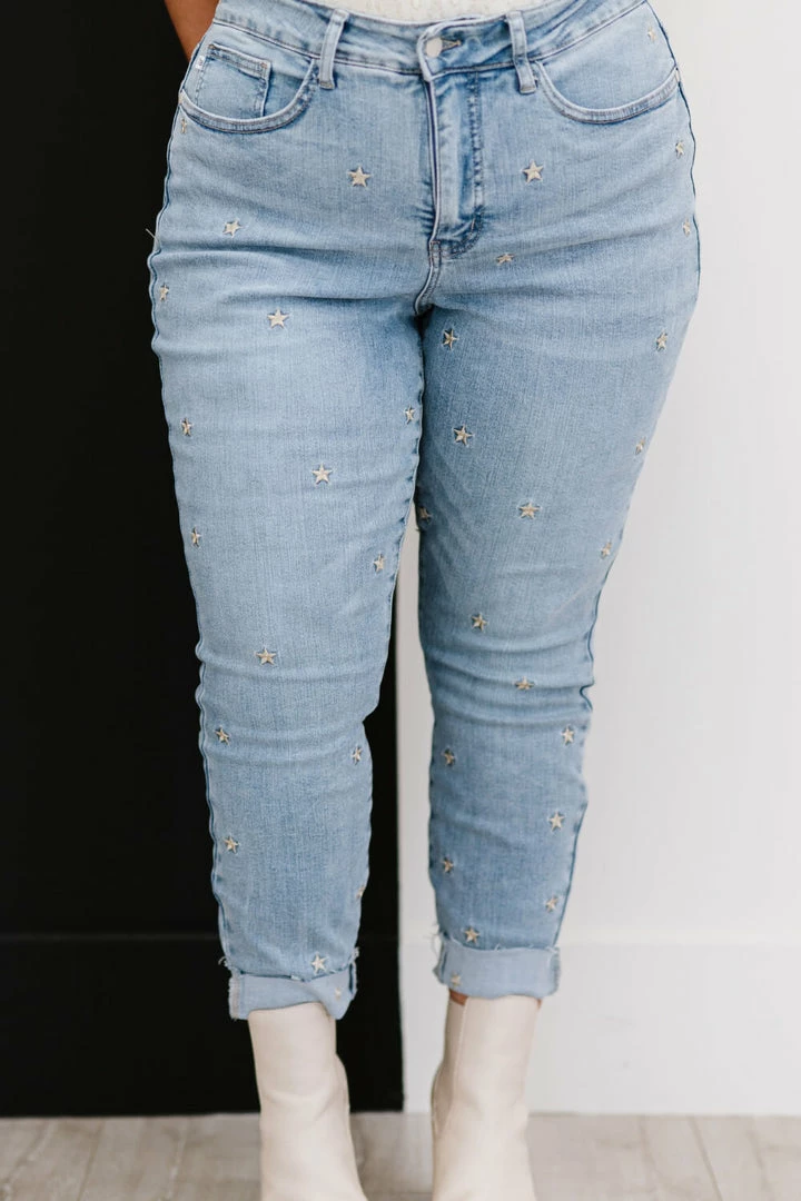Trendsi Judy Blue All The Stars Embroidered Skinny Jeans Apparel 2 Trendsi Judy Blue All The Stars Embroidered Skinny Jeans Apparel