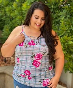 Boutique Simplified Checked In Floral Summer Tunic