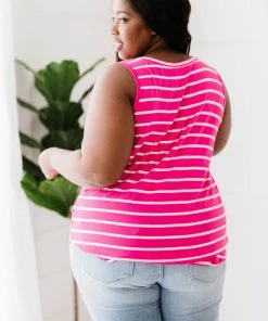 Trendsi Call Me Maybe Stripe Top - Pink & Coral Apparel