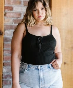 Trendsi Laced-Up Luxe Ribbed Bodysuit