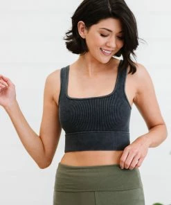 Trendsi Apparel On Your A-Game Acid Wash Ribbed Cropped Cami