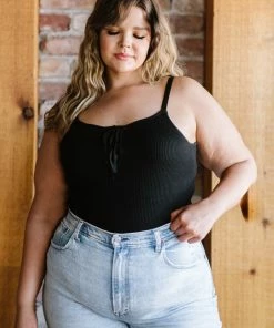 Trendsi Laced-Up Luxe Ribbed Bodysuit