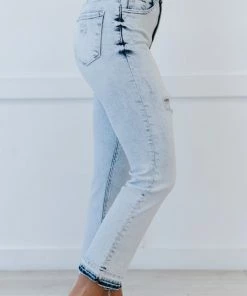 Trendsi RISEN Stella Acid Wash Distressed Straight Jeans Apparel