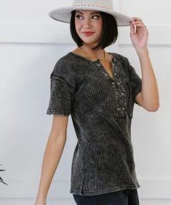 Trendsi GHG- Shop Singles Mineral Washed Thermal Knit Top (GHG-S)