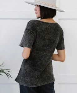 Trendsi Mineral Washed Thermal Knit Top