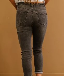 Trendsi RISEN Guess What? Mid-Rise Distressed Jeans With Pockets Apparel