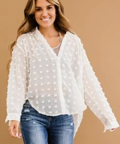 Trendsi Apparel Good Chemistry Swiss Dot Button Up Shirt