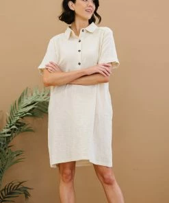 Trendsi Iconic Scene Gauze Half Button Dress (GHG-S) GHG- Shop Singles