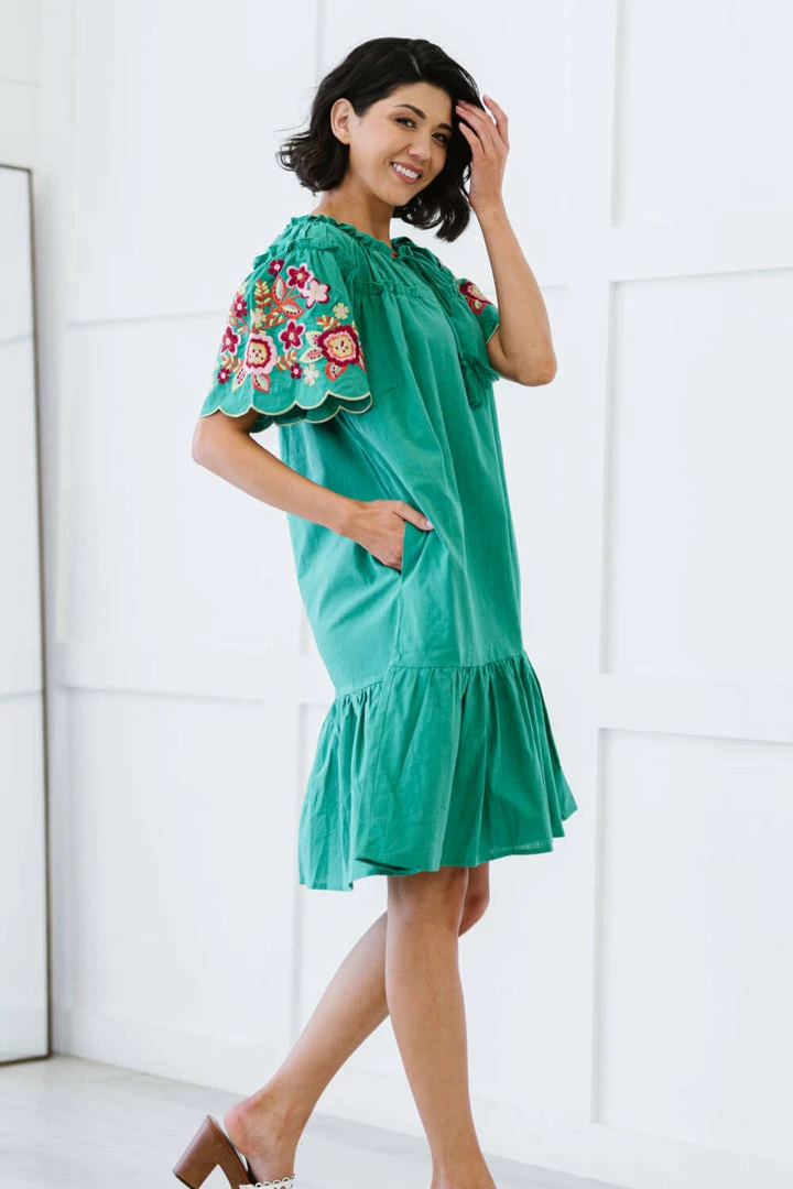Trendsi Flowers For You Embroidered Dress In Green 4 Trendsi Flowers For You Embroidered Dress In Green