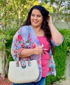 Boutique Simplified Smokey Floral Kimono Cardigan