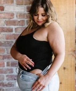 Trendsi Laced-Up Luxe Ribbed Bodysuit