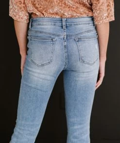 Trendsi RISEN Distressed Flare Jeans Apparel