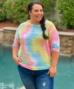 Boutique Simplified Pixie Dust Loose Knit Top