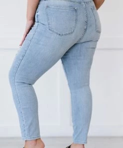 Trendsi Judy Blue Jen High-Waist Distressed Skinny Jeans Apparel