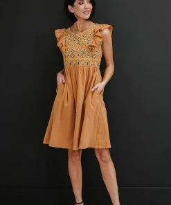 Trendsi Apparel Canyon Walks Embroidered Mini Dress