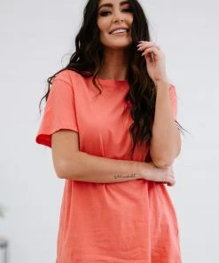 Trendsi Rollercoaster Vibes Tee In Deep Coral Apparel