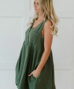Trendsi Apparel Farmers' Market Button-Up Sleeveless Dress