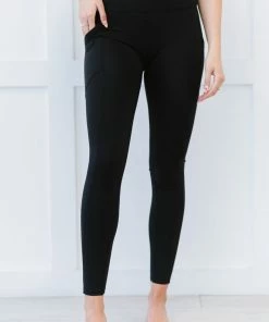 Trendsi Step Aside Athletic Leggings With Pockets In Black Apparel