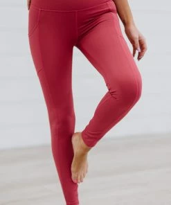 Trendsi Apparel Step Aside Athletic Leggings With Pockets In Rose