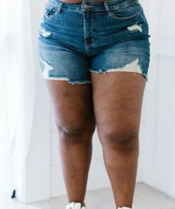 Trendsi Judy Blue McKenna Destroyed Cutoff Denim Shorts Apparel