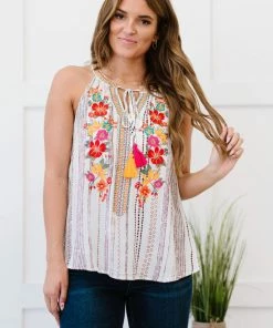 Trendsi Serenade Me Embroidered Sleeveless Blouse (GHG-S) GHG- Shop Singles