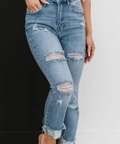 Trendsi Taking It Easy Distressed Straight Leg Jeans Apparel