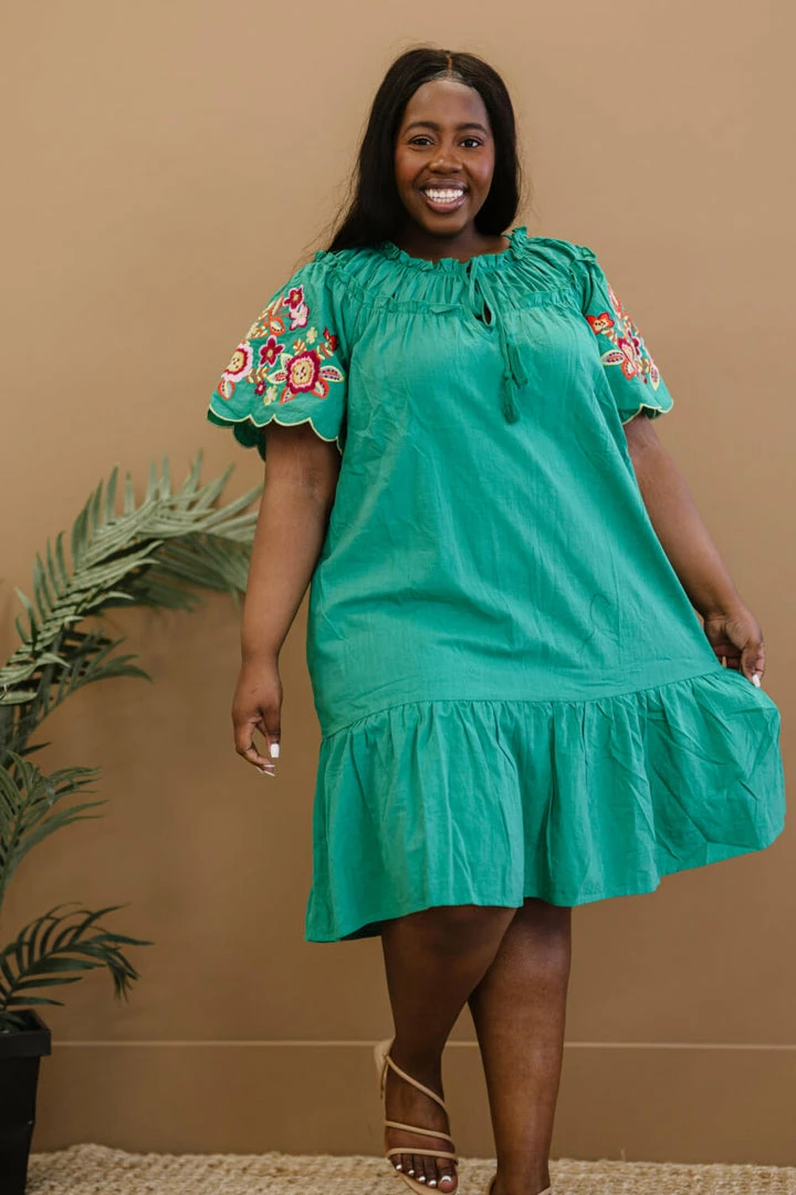 Trendsi Flowers For You Embroidered Dress In Green 9 Trendsi Flowers For You Embroidered Dress In Green