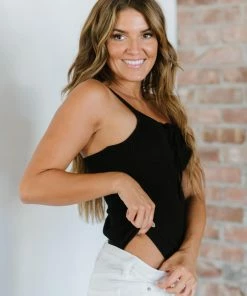 Trendsi Laced-Up Luxe Ribbed Bodysuit