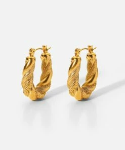 Trendsi Devoted To You Twisted Hoop Earrings