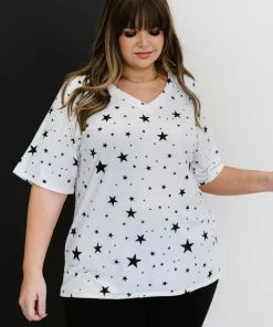 Trendsi Apparel Made Of Stars Tee In Ivory And Black