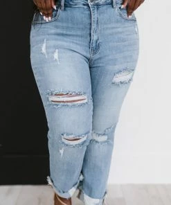 Trendsi Taking It Easy Distressed Straight Leg Jeans Apparel