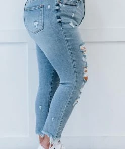 Trendsi Judy Blue Beth High-Rise Distressed Skinny Jeans Apparel