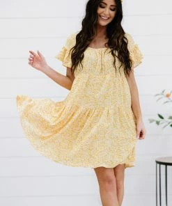 Trendsi Fresh As A Daisy Floral Tiered Mini Dress Apparel